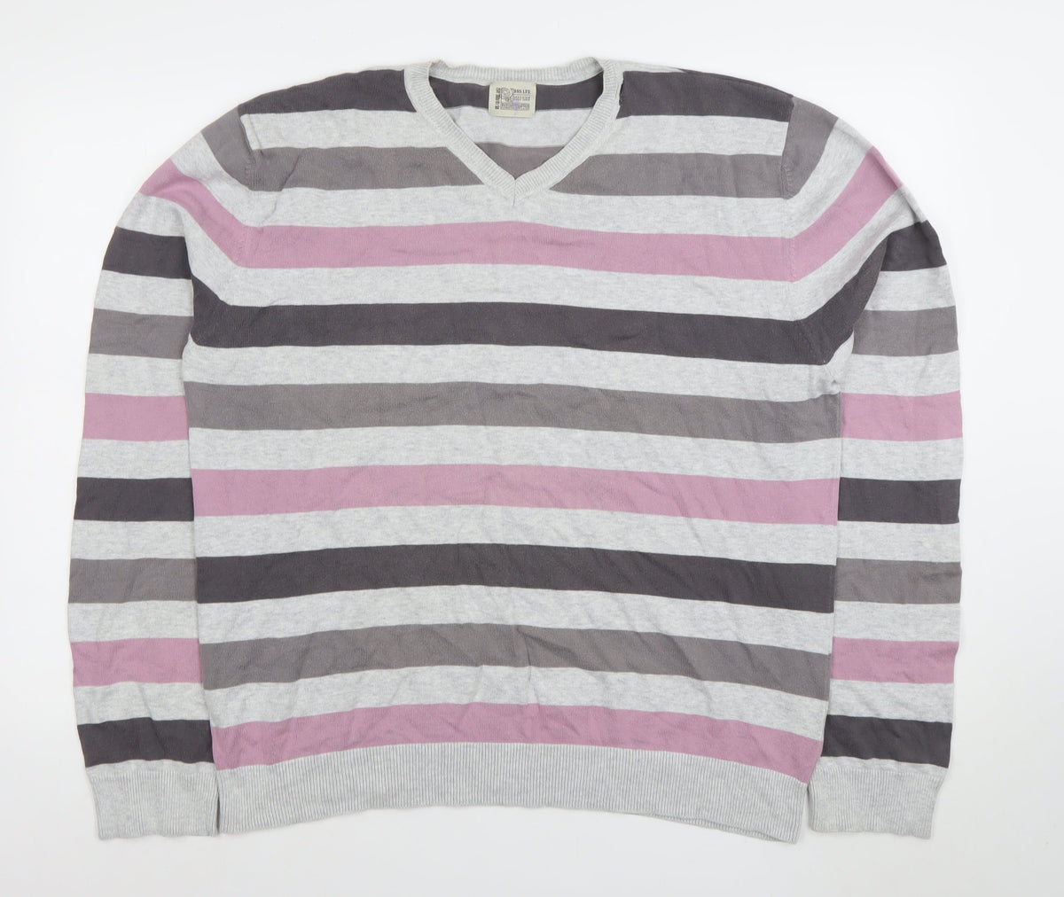 Mens UK Size L BHS Grey Pullover Jumper