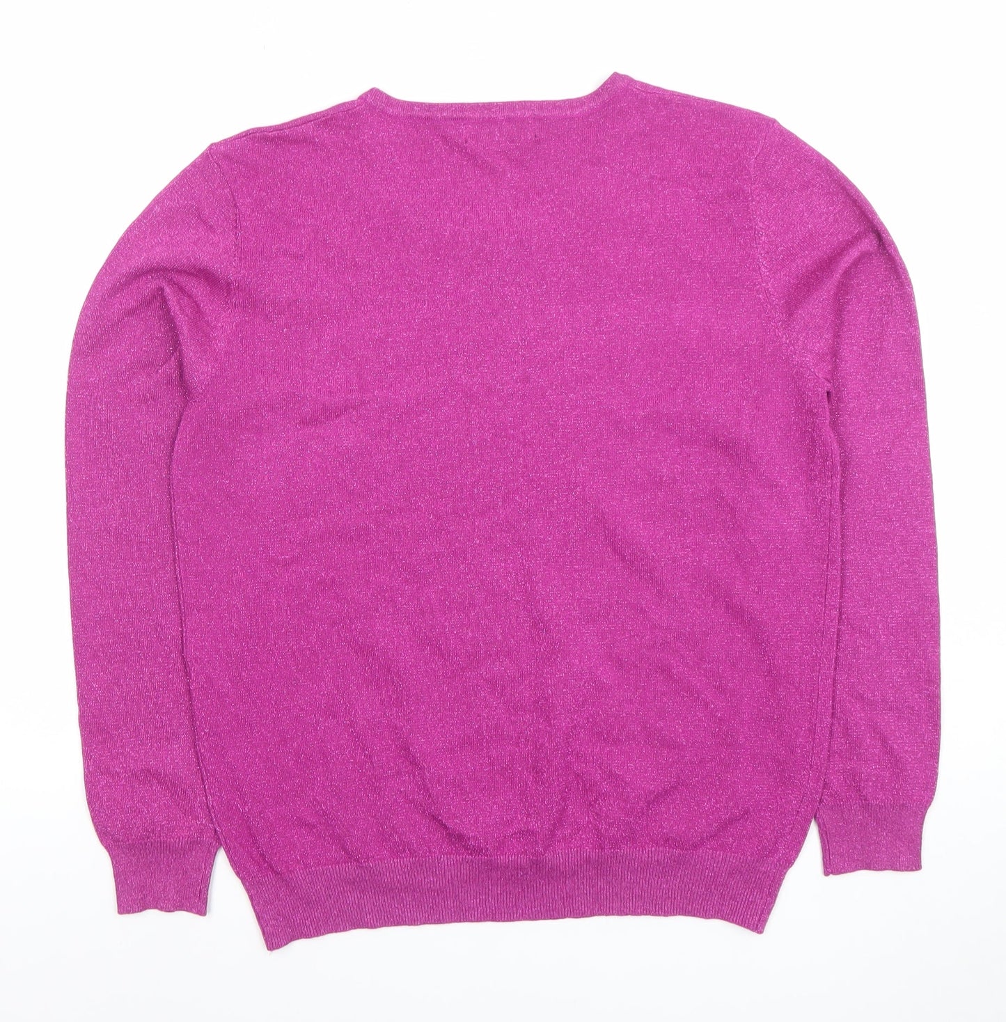 Womens UK Size M/L Madflowers Purple Pullover Jumper