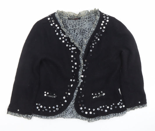 Womens UK Size 14 Jeff & Co Black Cardigan Jumper