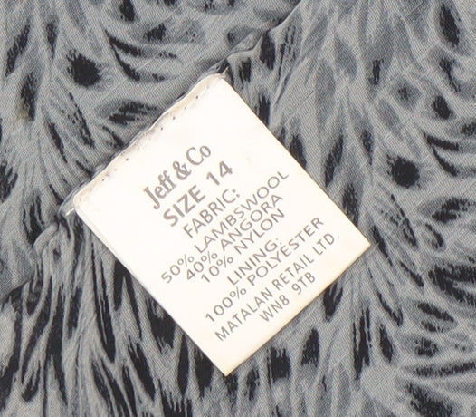 Womens UK Size 14 Jeff & Co Black Cardigan Jumper