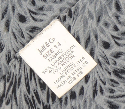 Womens UK Size 14 Jeff & Co Black Cardigan Jumper