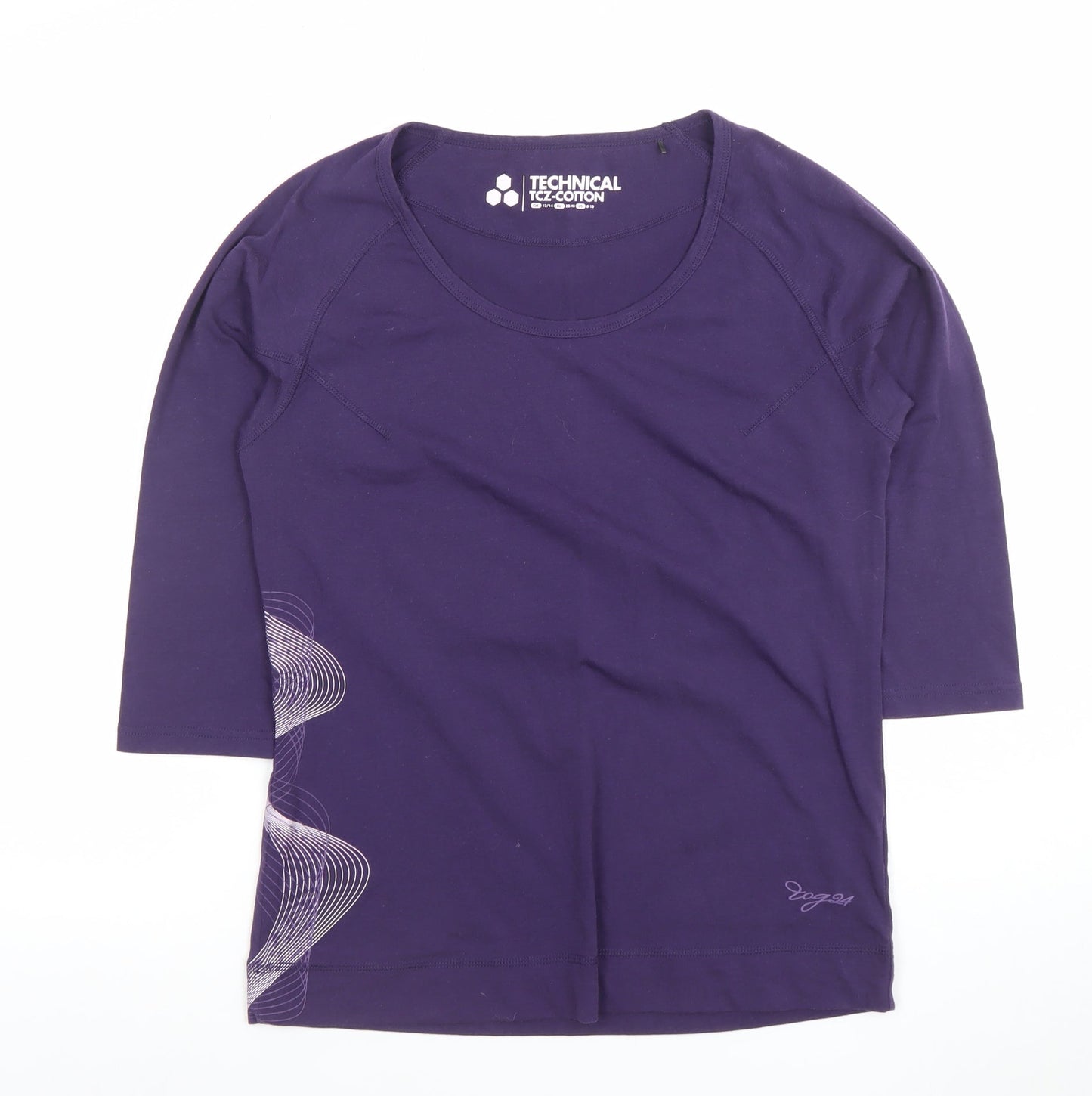 Womens UK Size 12 Tog 24 Purple Basic T-Shirt