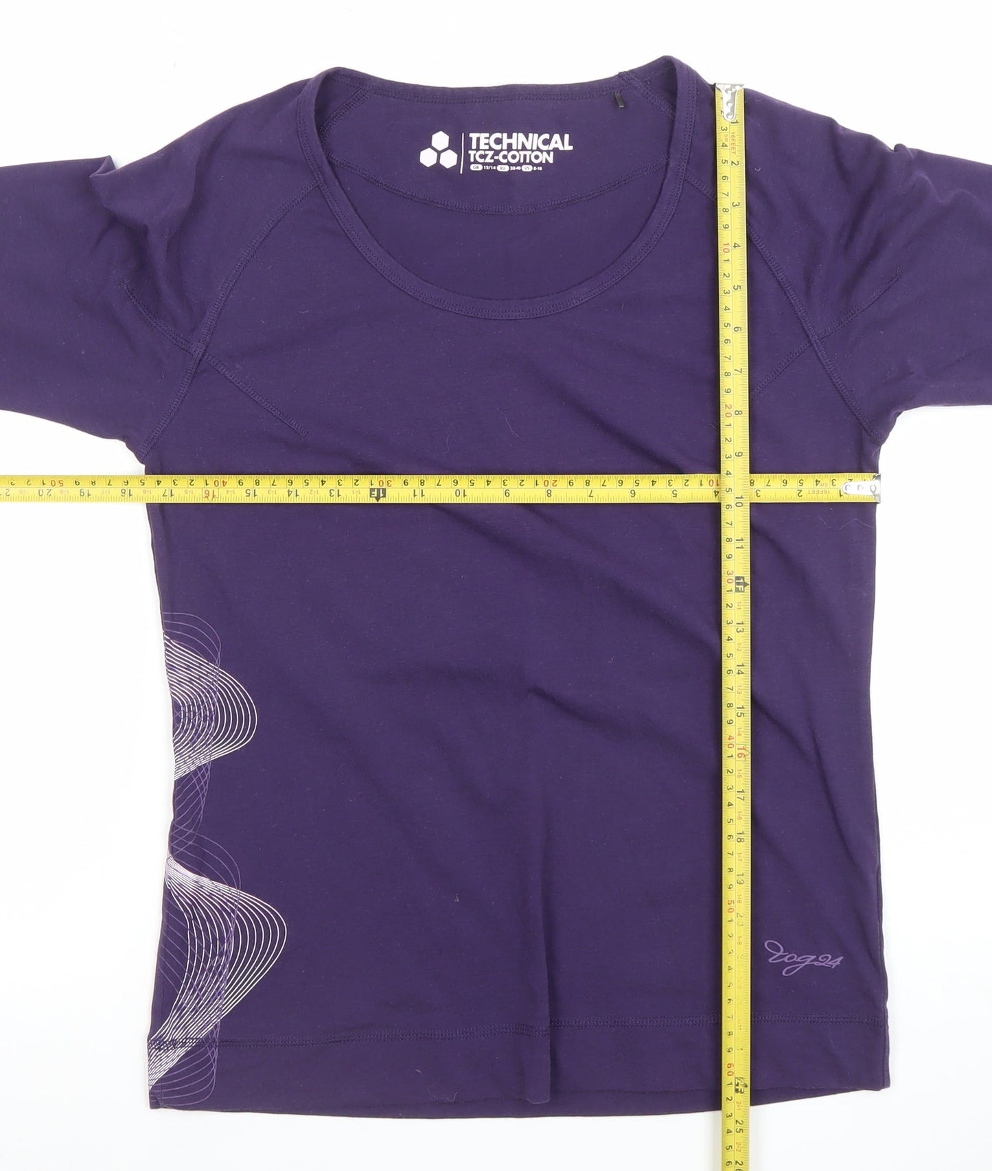 Womens UK Size 12 Tog 24 Purple Basic T-Shirt