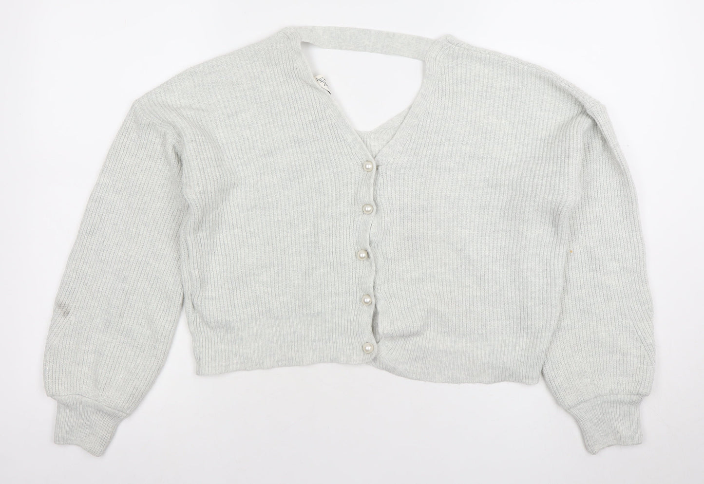 Womens UK Size 12 New Look Grey Cardigan Jumper