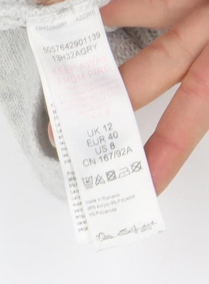 Womens UK Size 12 New Look Grey Cardigan Jumper