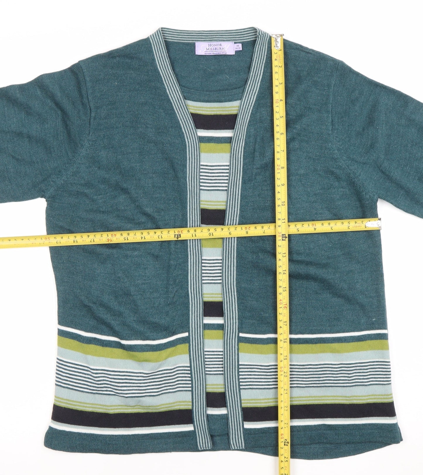 Womens UK Size M Honor Millburn Green Cardigan Jumper