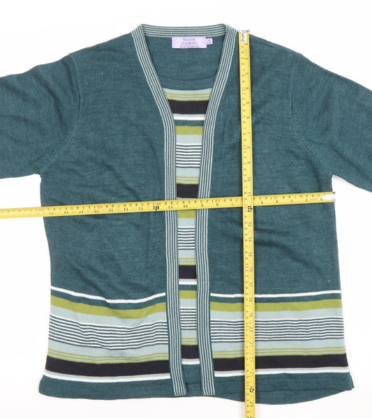 Womens UK Size M Honor Millburn Green Cardigan Jumper
