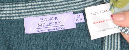 Womens UK Size M Honor Millburn Green Cardigan Jumper