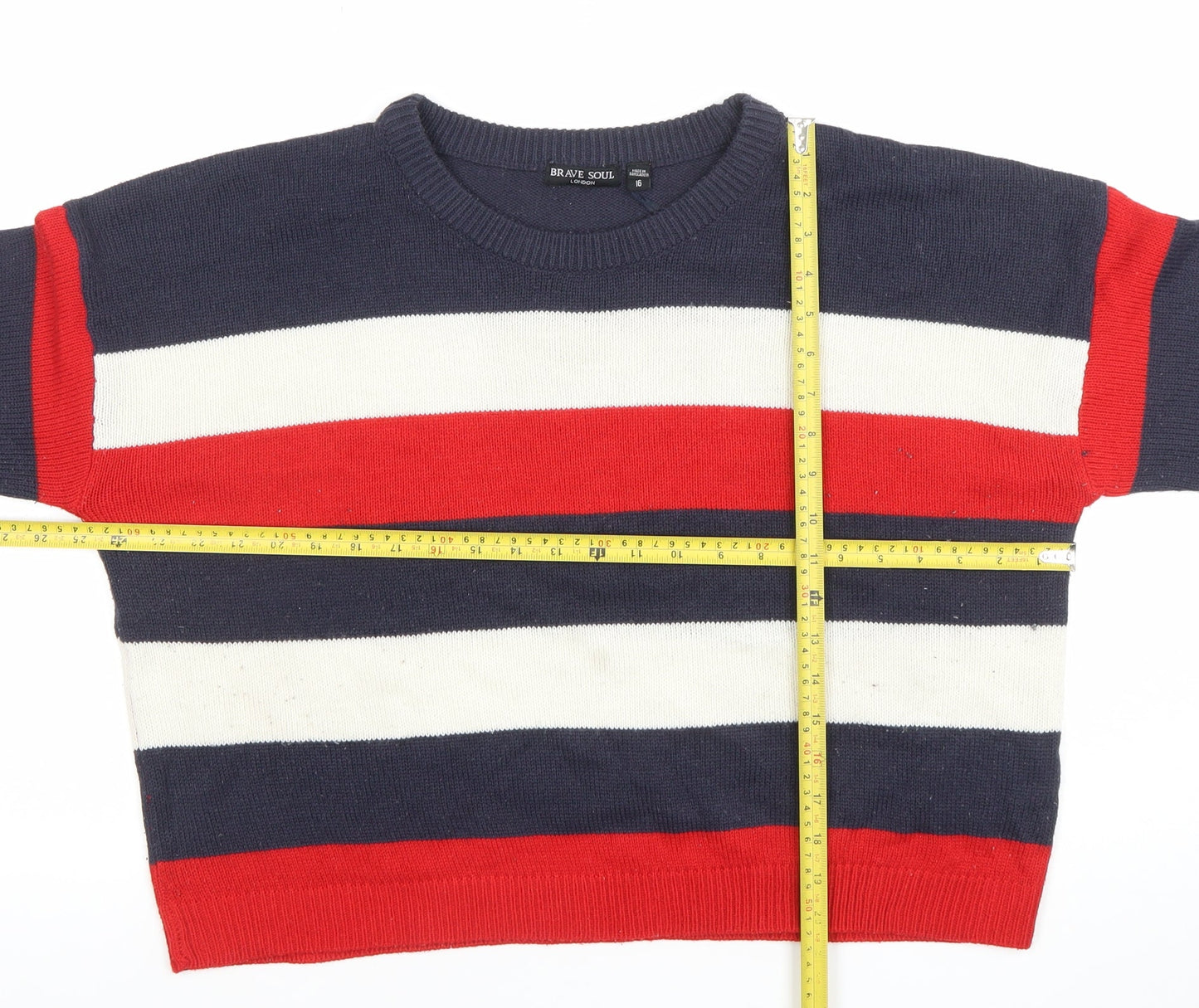 Womens UK Size 16 Brave Soul Multicoloured Pullover Jumper