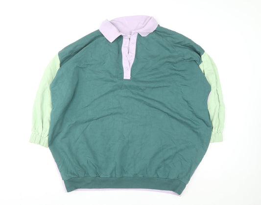 Womens UK Size 8 ASOS Design Multicoloured Henley Sweatshirt