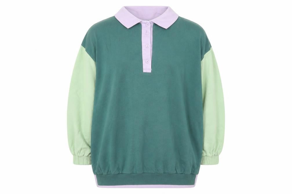 Womens UK Size 8 ASOS Design Multicoloured Henley Sweatshirt