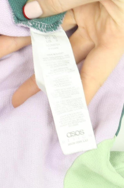 Womens UK Size 8 ASOS Design Multicoloured Henley Sweatshirt