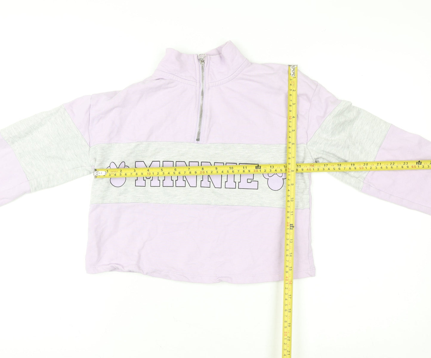 George Girls Purple Minnie Mouse Half Zip Sweatshirt 13-14 Years