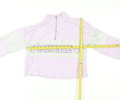 George Girls Purple Minnie Mouse Half Zip Sweatshirt 13-14 Years
