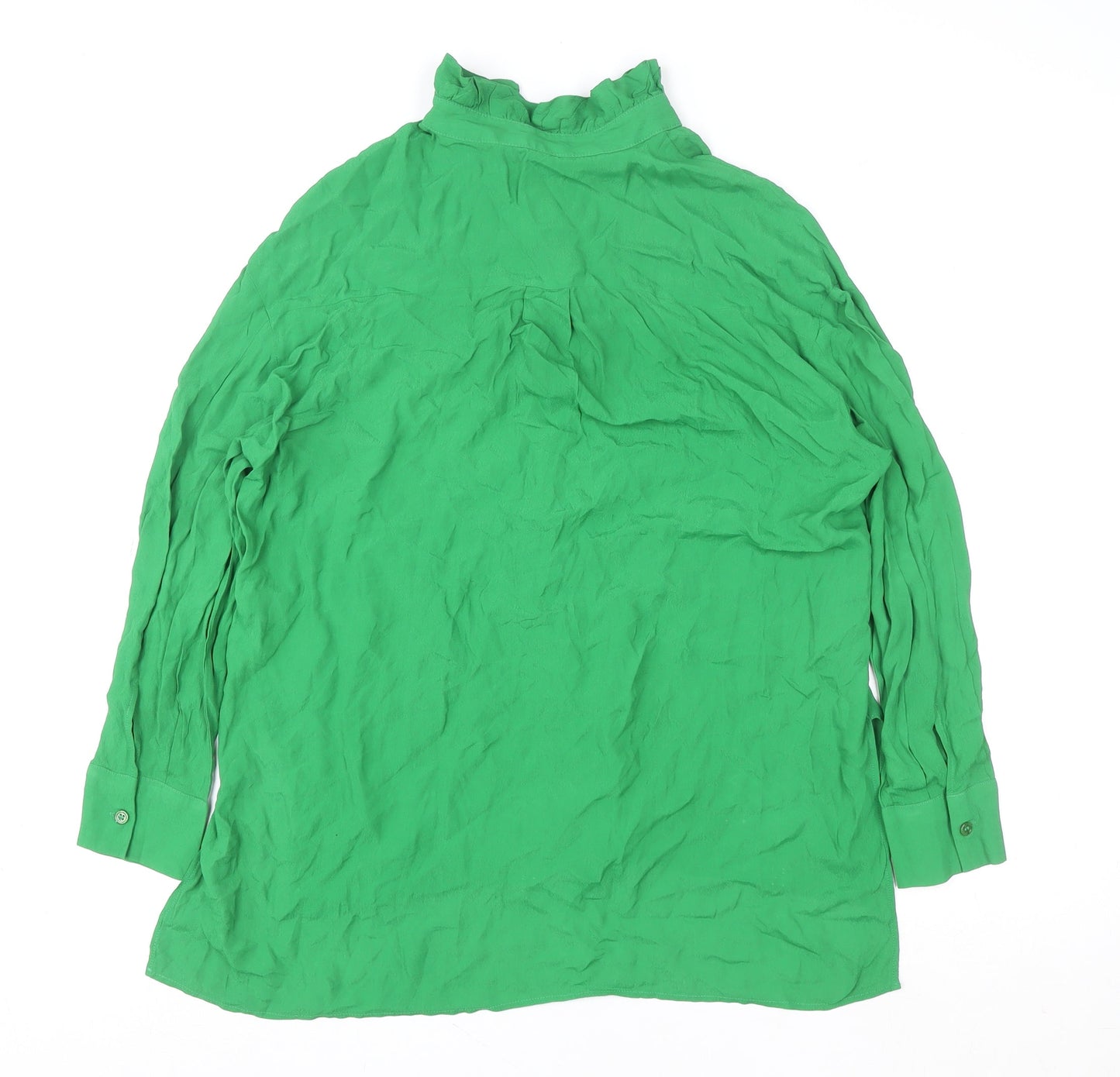 Womens UK Size XS Zara Green Basic Blouse