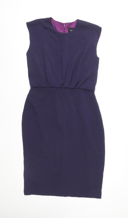 fee G Women Purple Sheath Sleeveless Knee Length Formal Dress Size 14