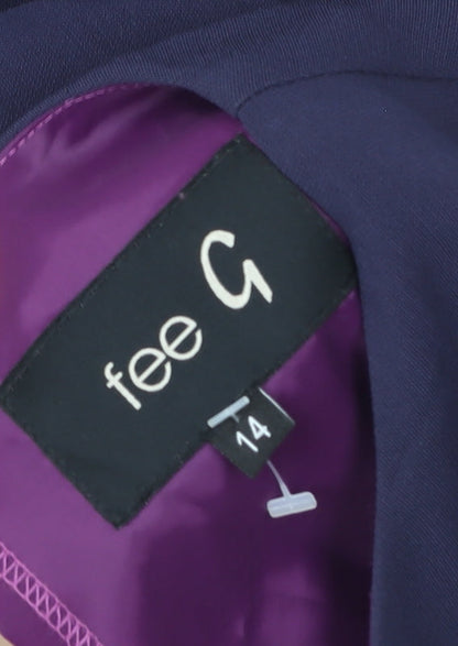fee G Women Purple Sheath Sleeveless Knee Length Formal Dress Size 14