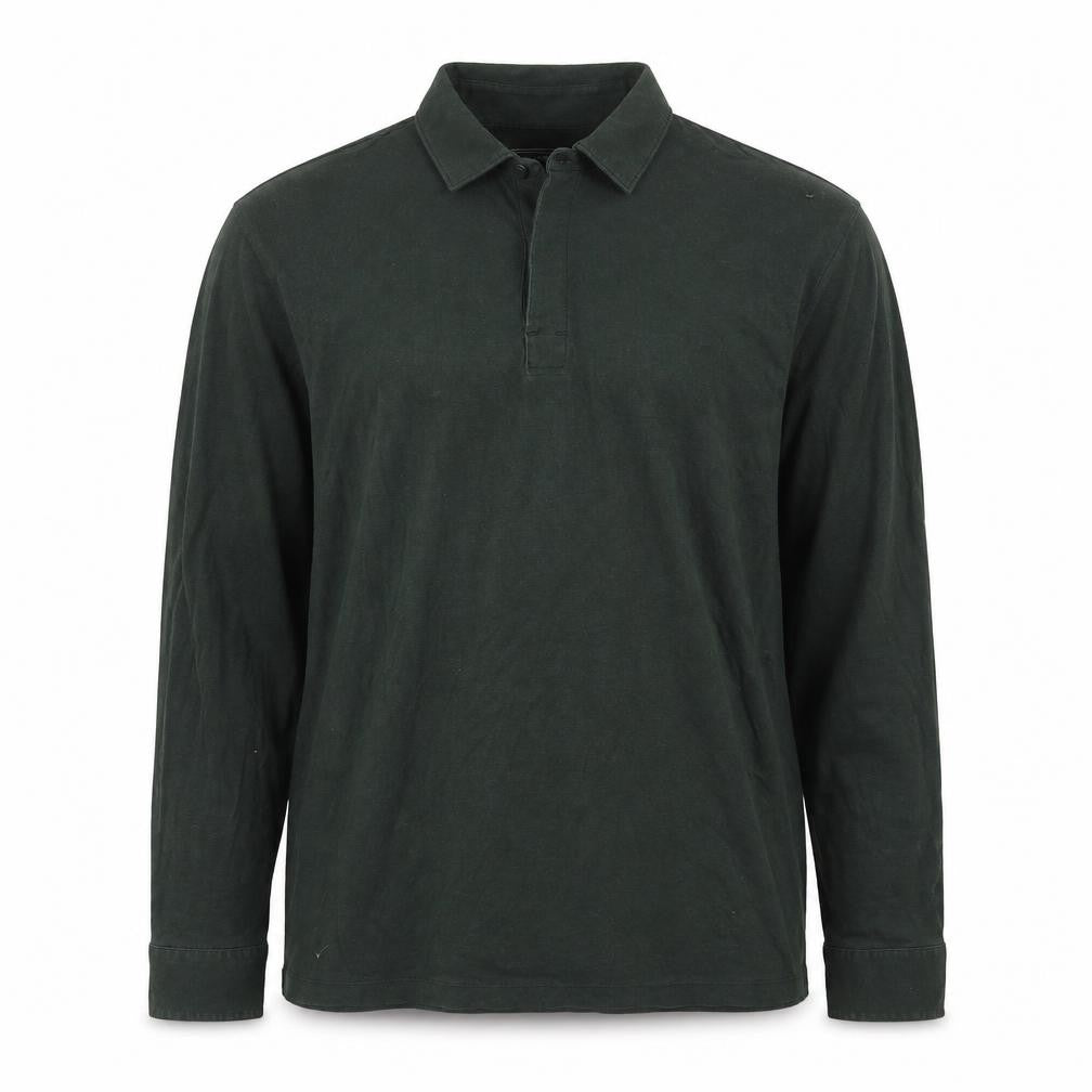 Charles Tyrwhitt Men's Dark Green Long Sleeve Button-Up Shirt Medium