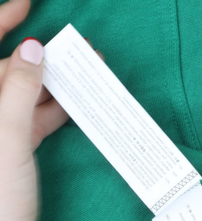 Bershka Women Green Pullover Hoodie XS Cotton Blend Casual