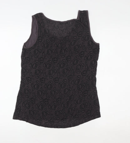 Womens UK Size 14 M&Co Black Basic Tank
