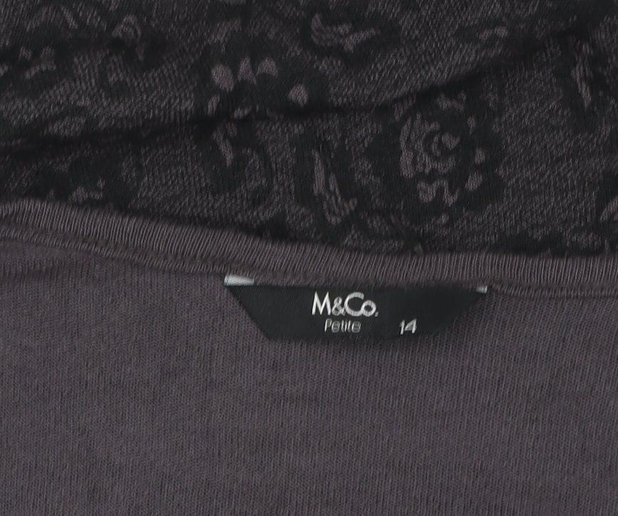 Womens UK Size 14 M&Co Black Basic Tank