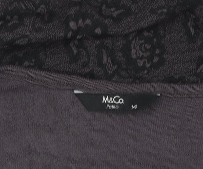 Womens UK Size 14 M&Co Black Basic Tank