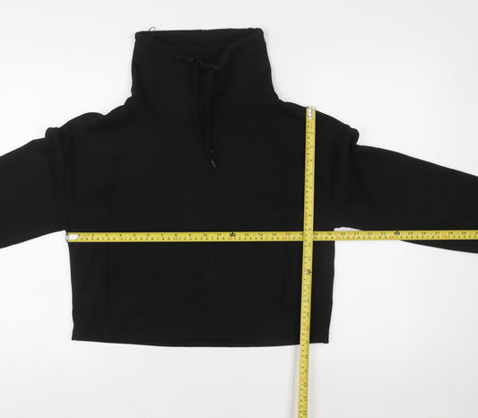 F&F Women Black XS Pullover Polyester Funnel Neck Sweatshirt