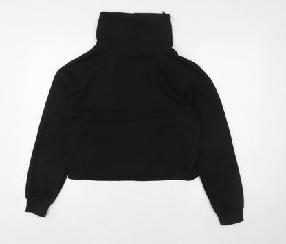 Womens UK Size XS F&F Black Pullover Sweatshirt