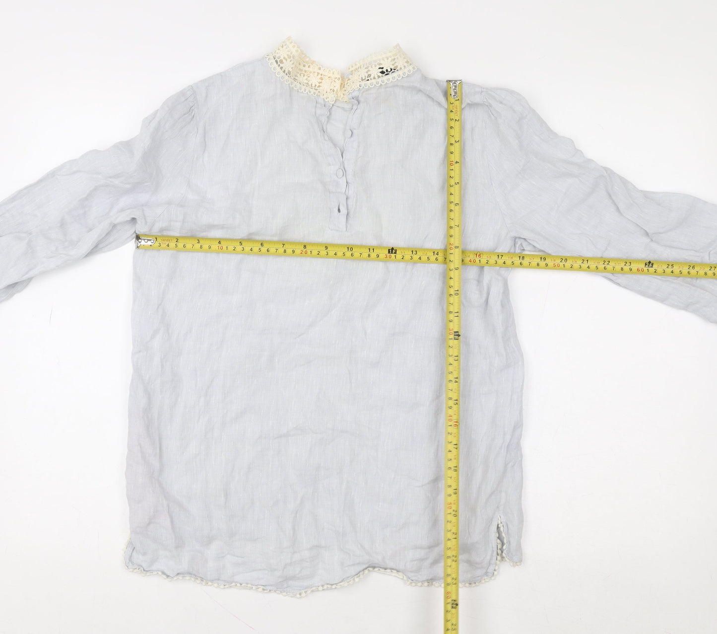 Womens UK Size S Zara Basic Grey Bohemian Blouse