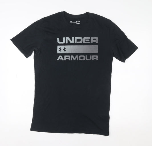 Under Armour Men's Black Small Sports Logo Short Sleeve T-Shirt