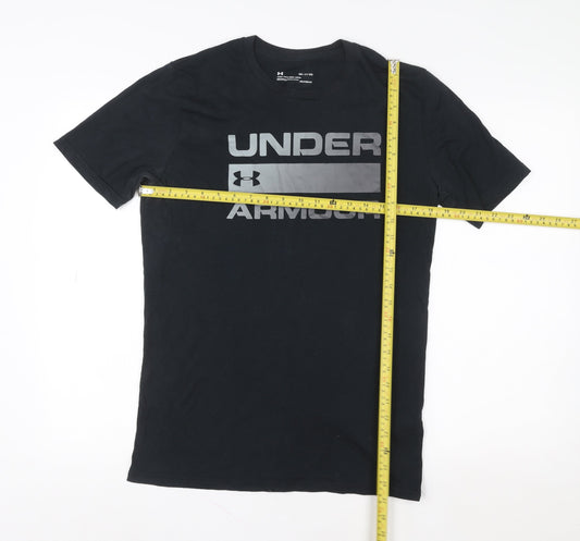 Under Armour Men's Black Small Sports Logo Short Sleeve T-Shirt