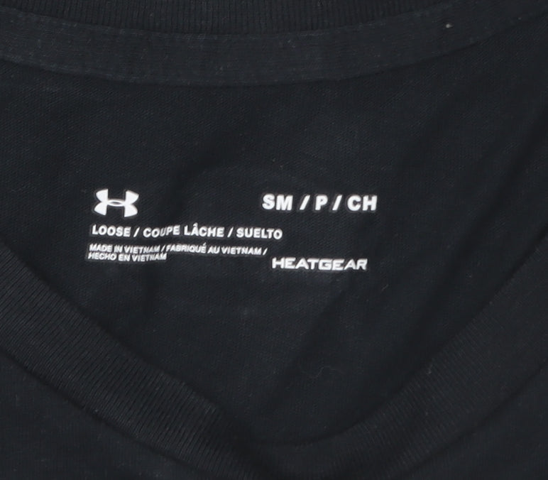 Under Armour Men's Black Small Sports Logo Short Sleeve T-Shirt