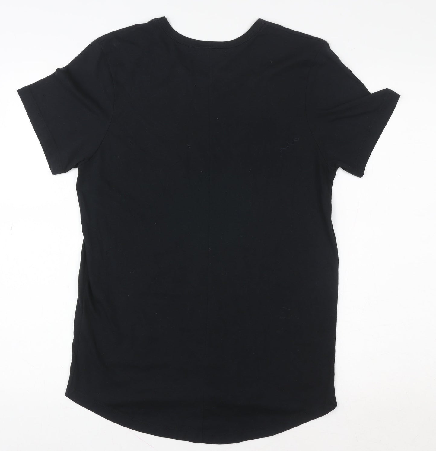 Womens UK Size M 98 Coast Av. Black Basic T-Shirt