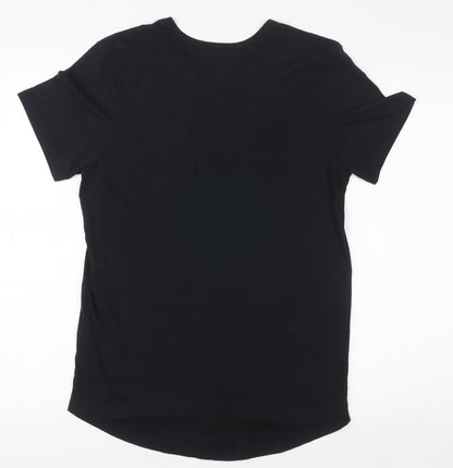 Womens UK Size M 98 Coast Av. Black Basic T-Shirt