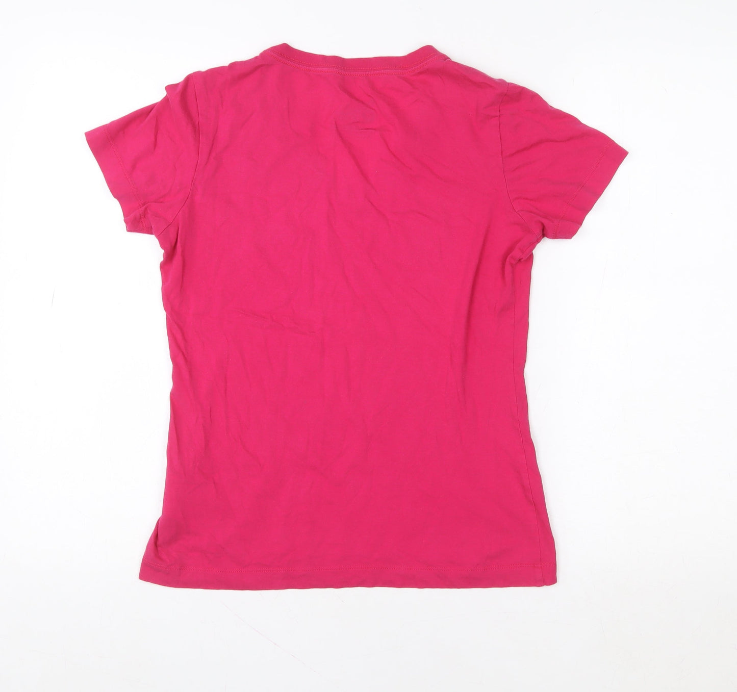 Nike Women's Pink Slim Fit V-Neck Short Sleeve T-Shirt Size M