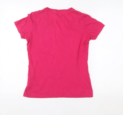 Nike Women's Pink Slim Fit V-Neck Short Sleeve T-Shirt Size M