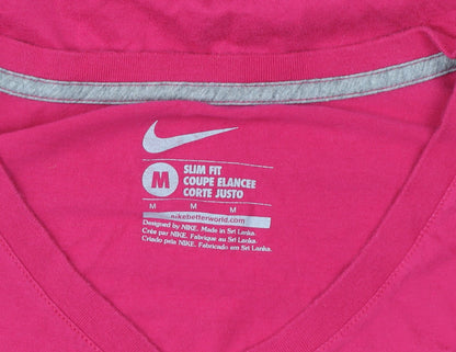 Nike Women's Pink Slim Fit V-Neck Short Sleeve T-Shirt Size M