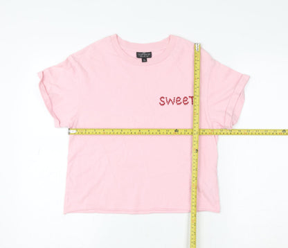 Womens UK Size 4 Topshop Pink Basic T-Shirt