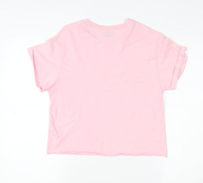 Womens UK Size 4 Topshop Pink Basic T-Shirt
