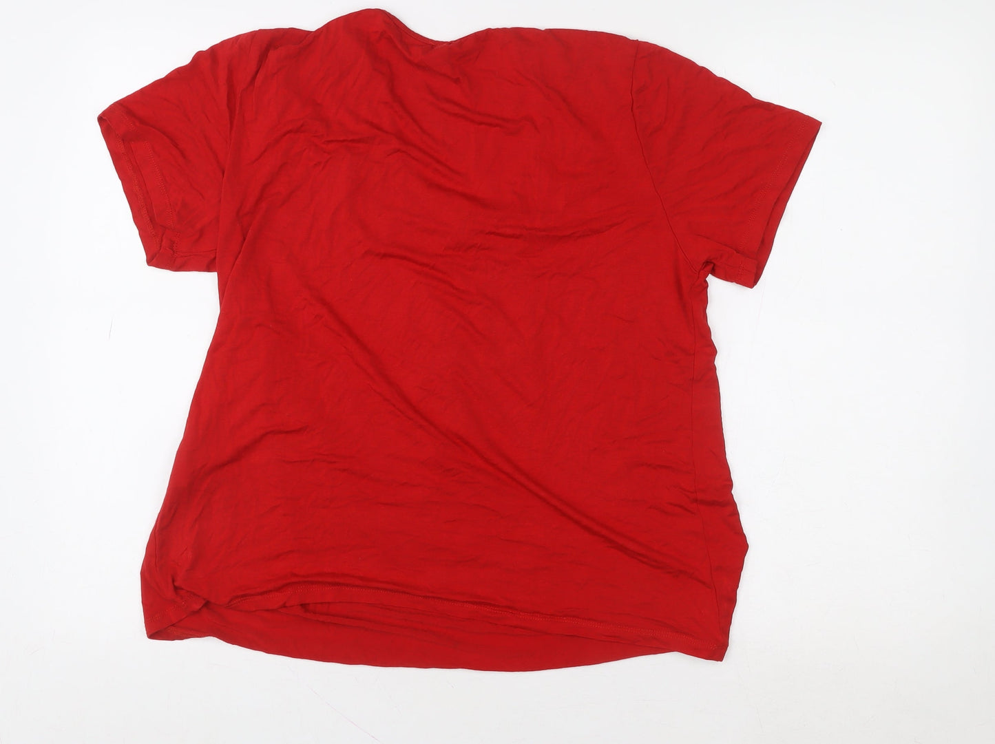 Womens UK Size S Just Elegance Red Basic T-Shirt