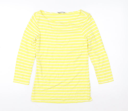 Womens UK Size XS Hobbs Yellow Basic T-Shirt
