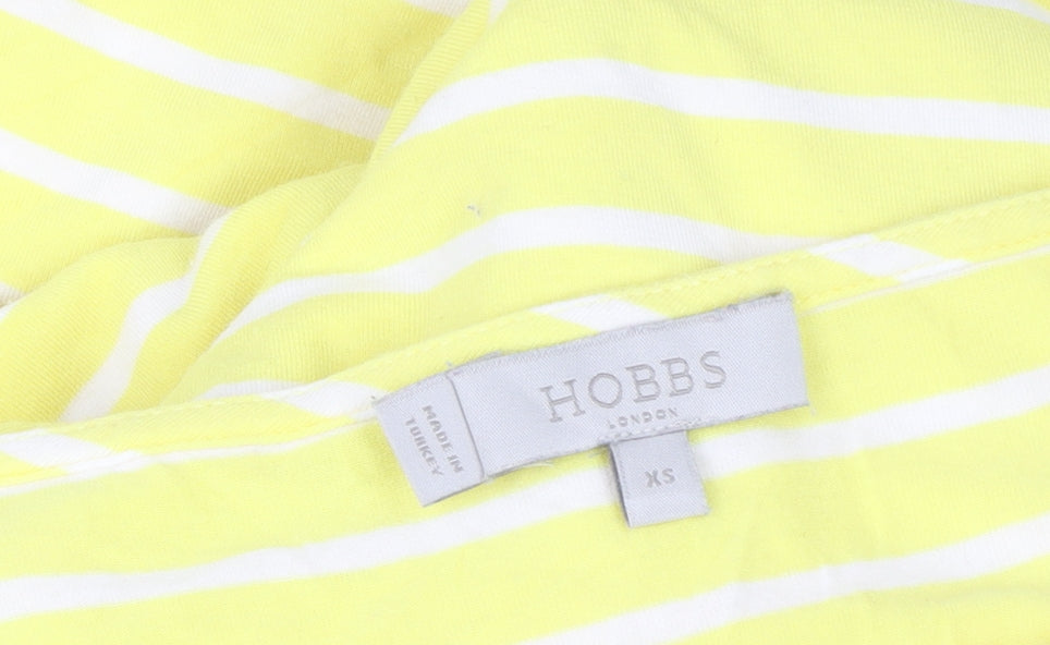 Womens UK Size XS Hobbs Yellow Basic T-Shirt