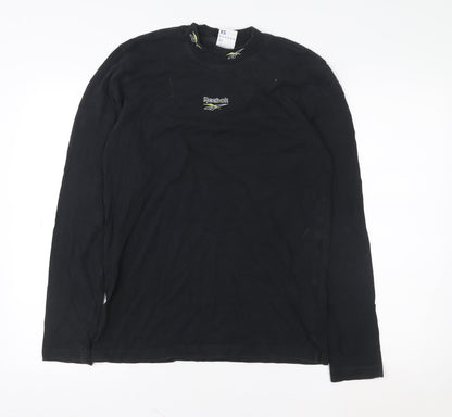 Reebok Men’s Black XS Long Sleeve Cotton Casual Top