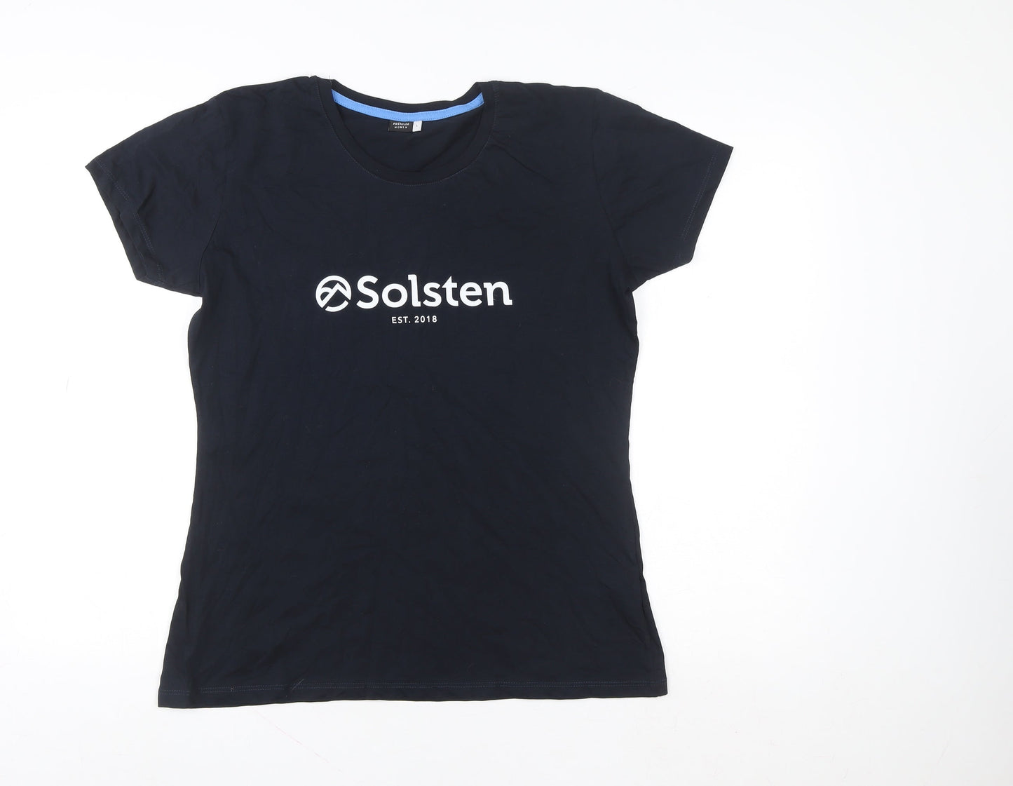 Womens UK Size L Premium Black Basic T-Shirt