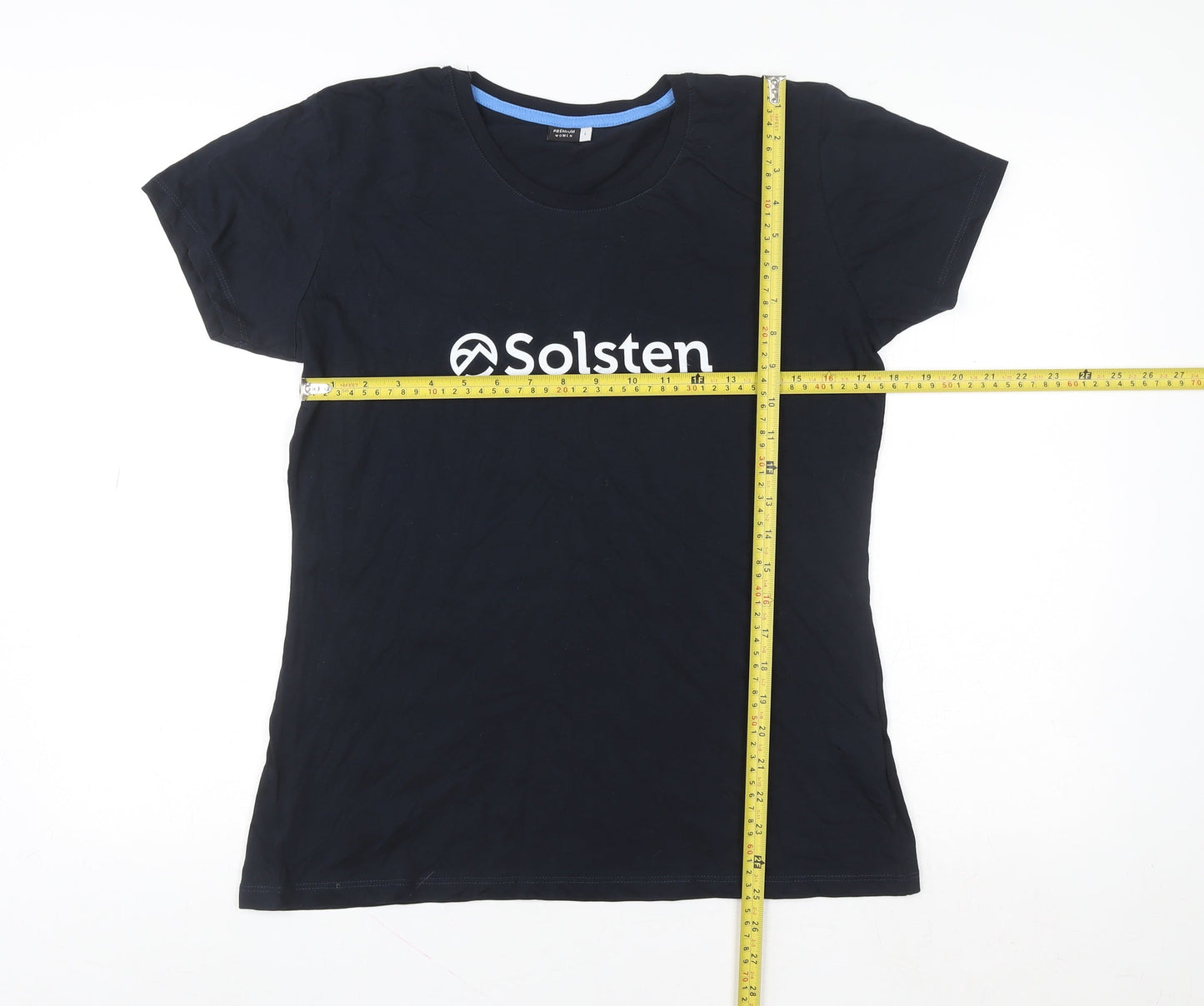 Womens UK Size L Premium Black Basic T-Shirt