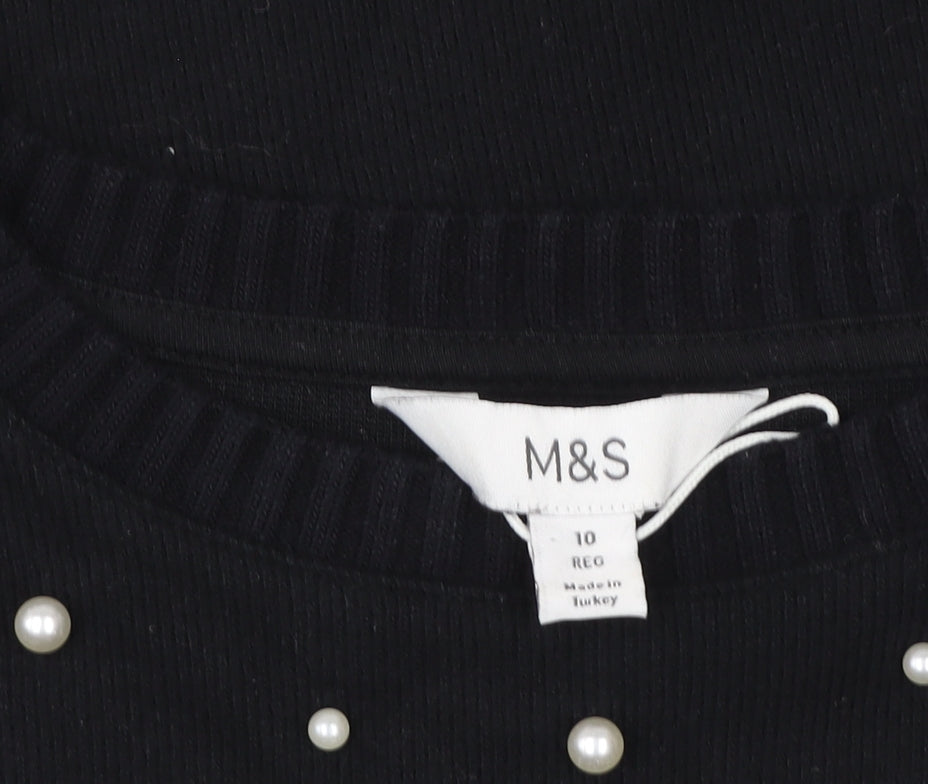 Womens UK Size 10 Marks and Spencer Black Pullover Sweatshirt