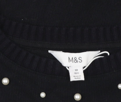 Womens UK Size 10 Marks and Spencer Black Pullover Sweatshirt