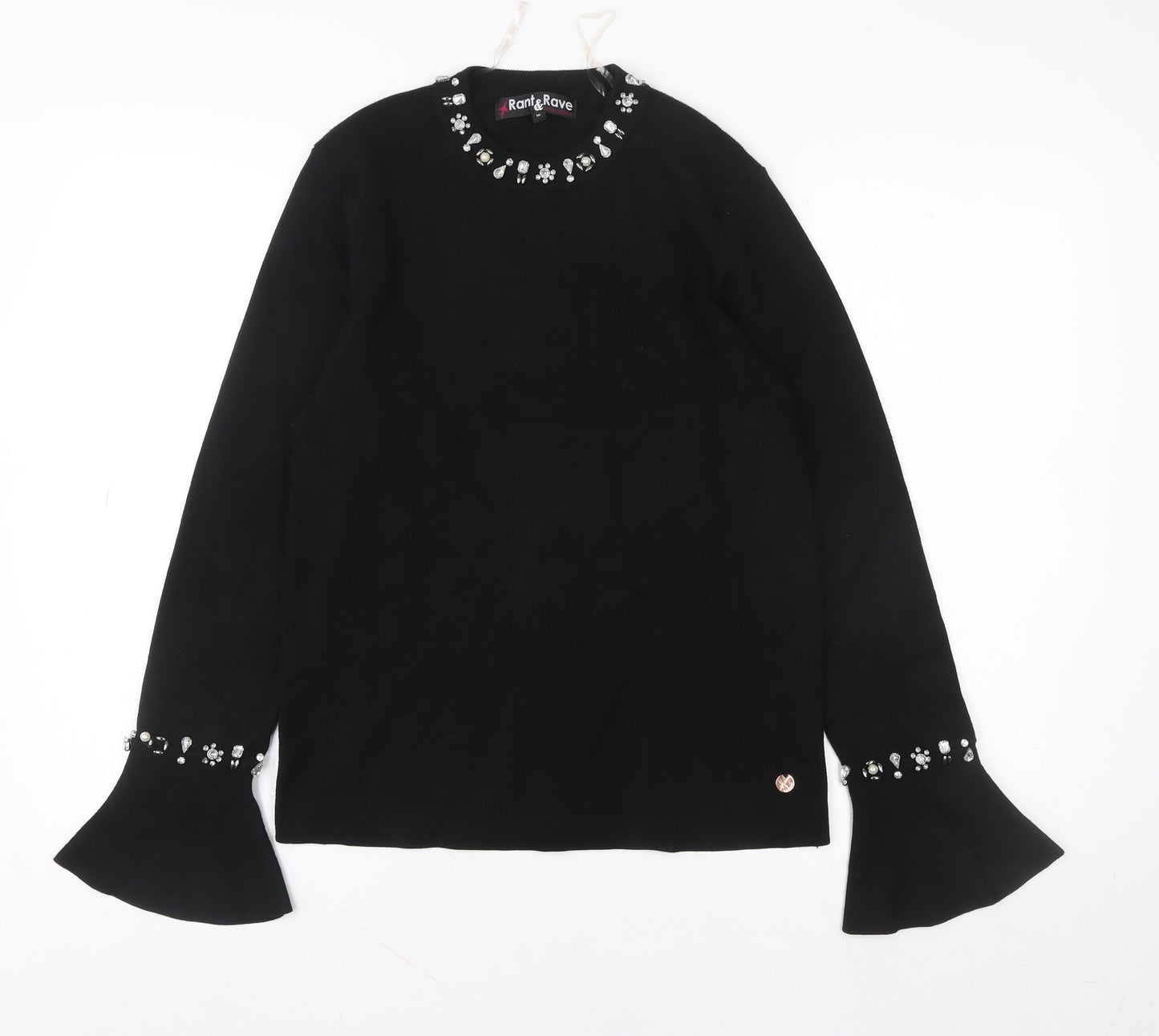 Womens UK Size 12 Rant & Rave Black Basic Blouse