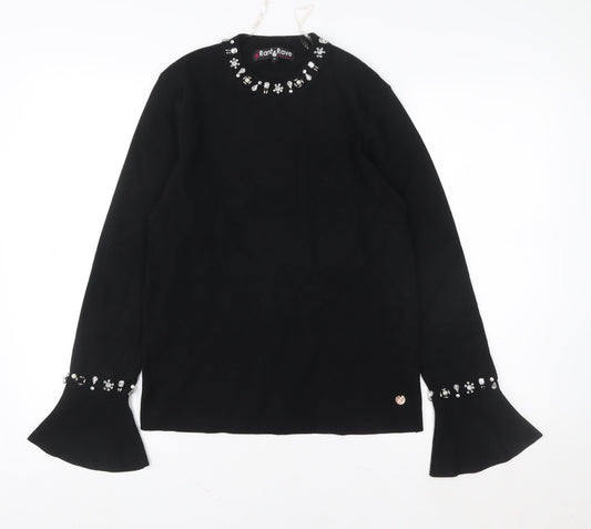 Womens UK Size 12 Rant & Rave Black Basic Blouse