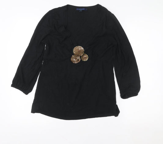 Womens UK Size 12 Boden Black Tunic Blouse